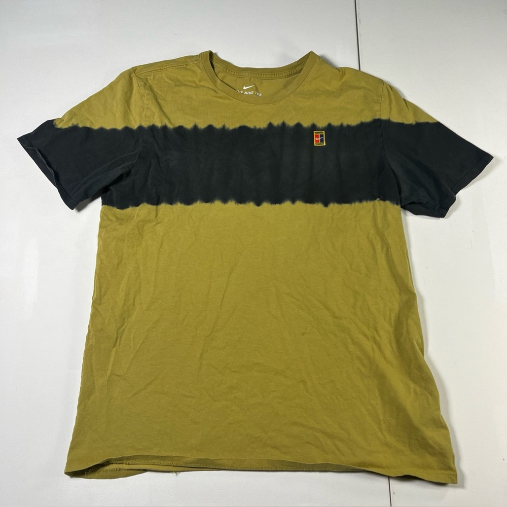 SOLD Nike Court Tennis T Shirt Tie Dye Striped Tee Embroidered Double Sided Men